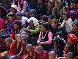 Mustang Lo Manthang Tiji Festival Day 2 01-2 Young Monks And Women On The Right Side Of the Square
